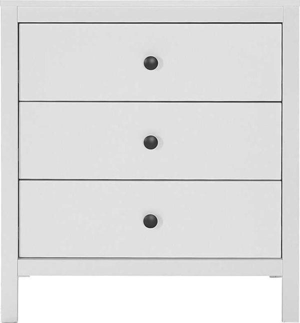Adore Mobilya Rustik 3 Çekmeceli Şifonyer - Mat Beyaz 73x81x47 Cm (gxyxd) - Image 1