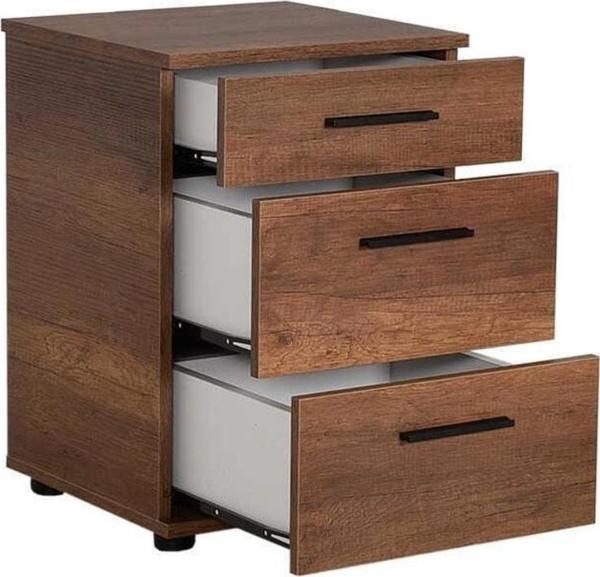 Adore Mobilya Trendline 3 Çekmeceli Komodin-koyu Ceviz(oslo Ceviz) 40x57x39 Cm (gxyxd) - Image 1