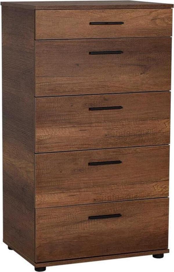 Adore Mobilya Trendline 5 Çekmeceli Şifonyer - Koyu Ceviz (oslo Ceviz) 60x108x44 Cm (gxyxd) - Image 1