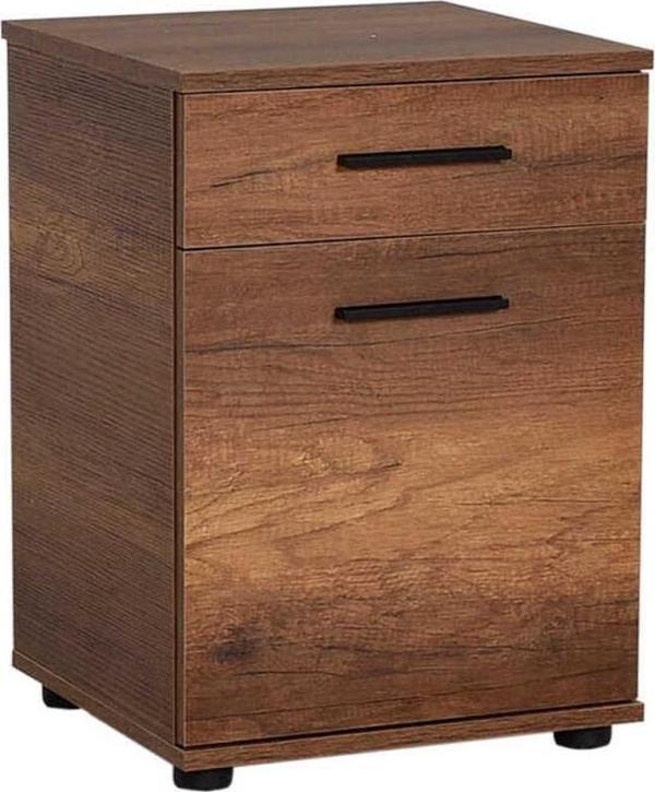 Adore Mobilya Trendline Çekmeceli Kapaklı Komodin-koyu Ceviz(oslo Ceviz) 40x57x39 Cm (gxyxd) - Image 1