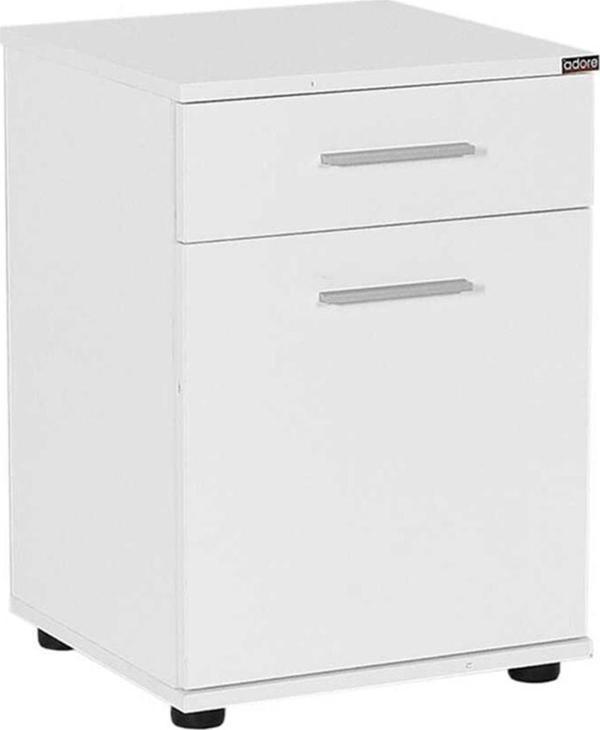 Adore Mobilya Trendline Çekmeceli Kapaklı Komodin-mat Beyaz 40x57x39 Cm (gxyxd) - Image 1