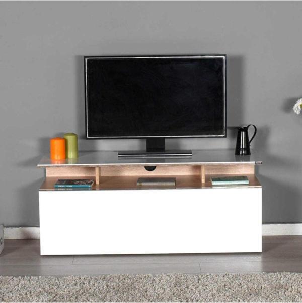 Adore Mobilya Vision Çekmeceli Tv Sehpası TVC-529-SP-1 Sonoma-Lake Beyaz - Image 1