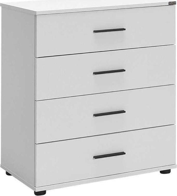 Adore Mobilya White 4 Çekmeceli Şifonyer - Mat Beyaz 65x78x41 Cm - Image 1
