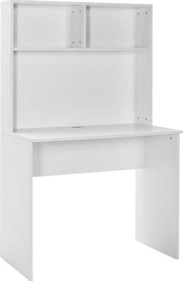 Adore Mobilya White Raflı Çalışma Masası-mat Beyaz 90x148x52 Cm (gxyxd) - Image 1