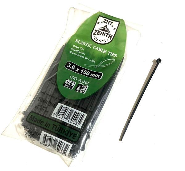 CIRT 3,5 MM X 150MM KABLO BAĞI İTHAL SİYAH 1 PAKET = 100 ADET UNIVERSAL cc - Image 1