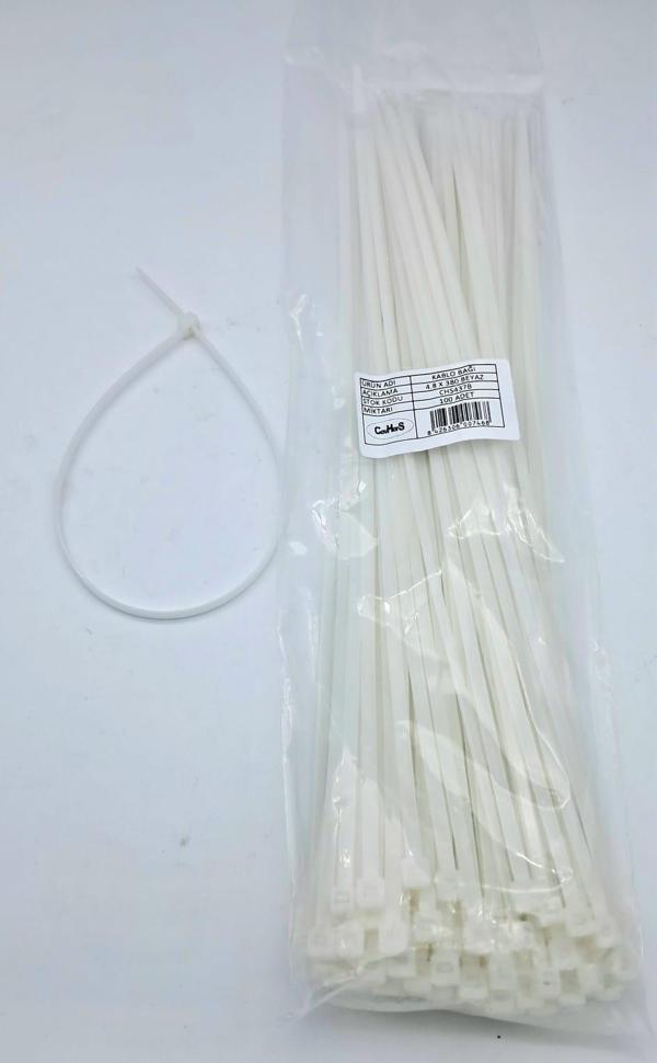 CIRT 4,8 MM X 400 MM KABLO BAĞI İTHAL BEYAZ 1 PAKET = 100 ADET UNIVERSAL cc - Image 1