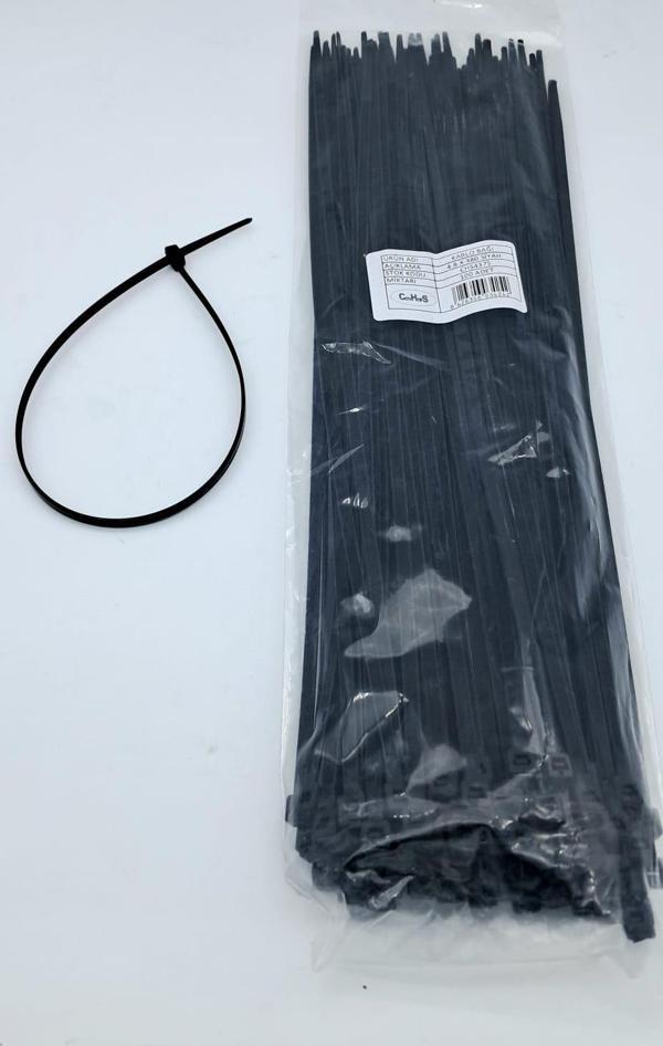 CIRT 4,8 MM X 400 MM KABLO BAĞI İTHAL SİYAH 1 PAKET = 100 ADET UNIVERSAL cc - Image 1