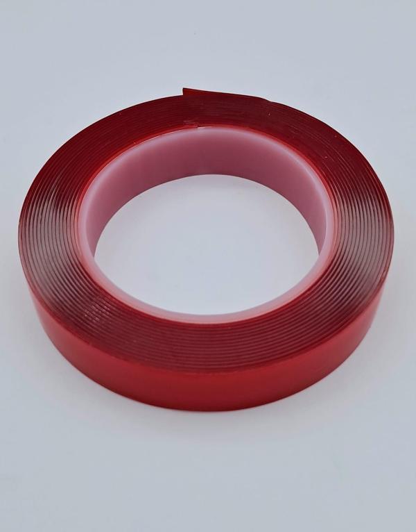 ÇİFT TARAFLI BANT 15MM 5MT KIRMIZI ŞEFFAF 1 PAKET = 5 ADET UNIVERSAL cc - Image 1