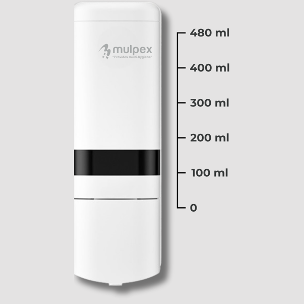 Mulpex 480 ml Beyaz Duvara Monte Sıvı Sabun Dispenseri | Premium Kalite ABS Gövde, Anahtarlı, Şık ve Güvenli - Image 1