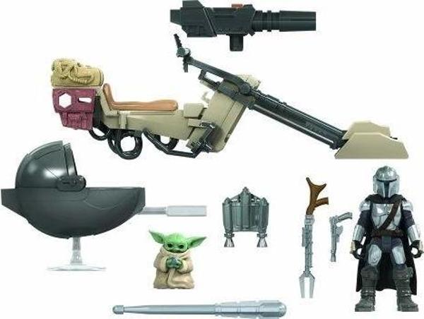 Hasbro Star Wars Mandalorian Grogu and Speeder Figür - Image 1