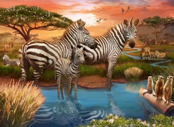 Ravensburger Zebra 500 Parça Puzzle - 17376 - 48.2 x 35.5 cm - Image 1