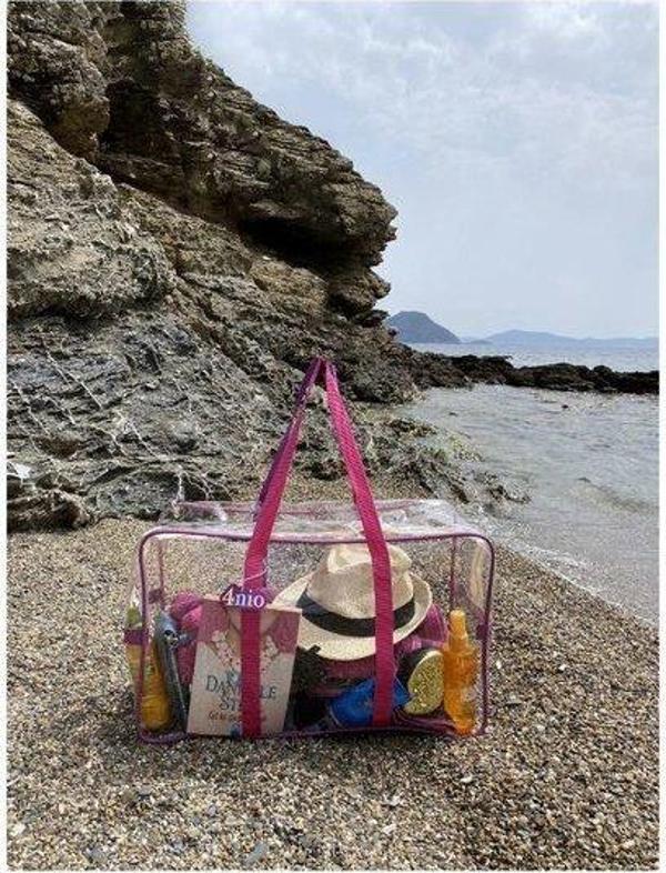 4NIO Küçük Bavul Plaj Çanta Pembe - Image 1