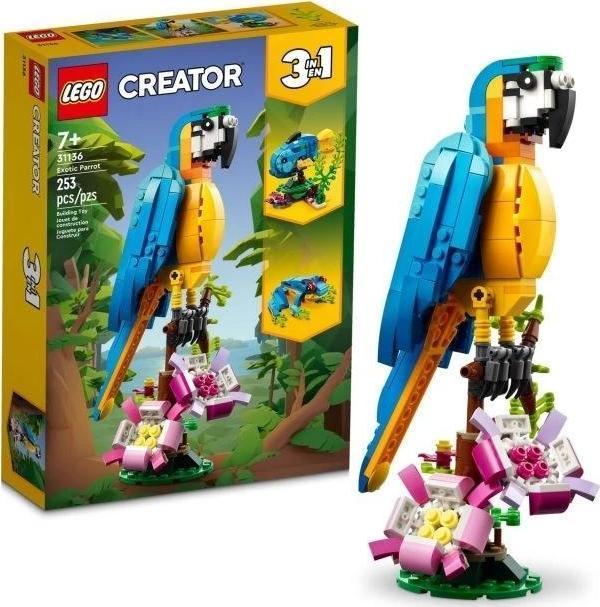 LEGO Creator 3'ü 1 Arada Egzotik Papağan Yapım Oyuncak Seti (31136) - Image 1