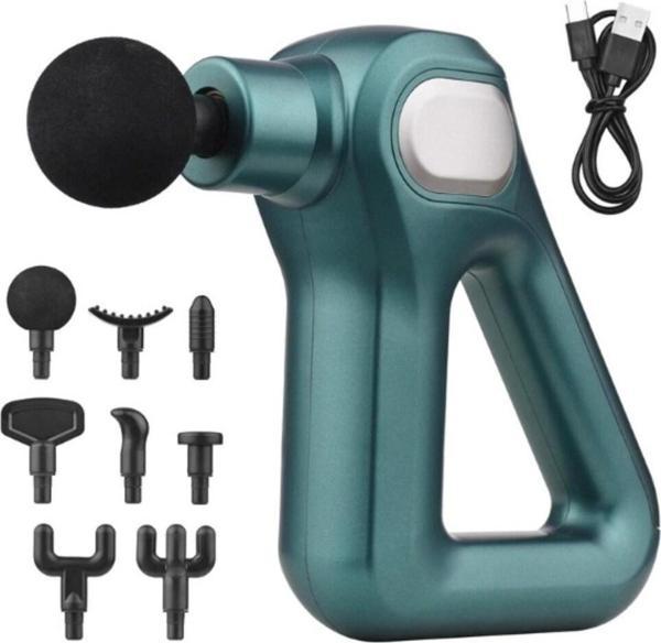 Fascial Gun Kh-750 Yeşil Sporcu Egzersiz Masaj Aleti 8 Başlıklı - Image 1