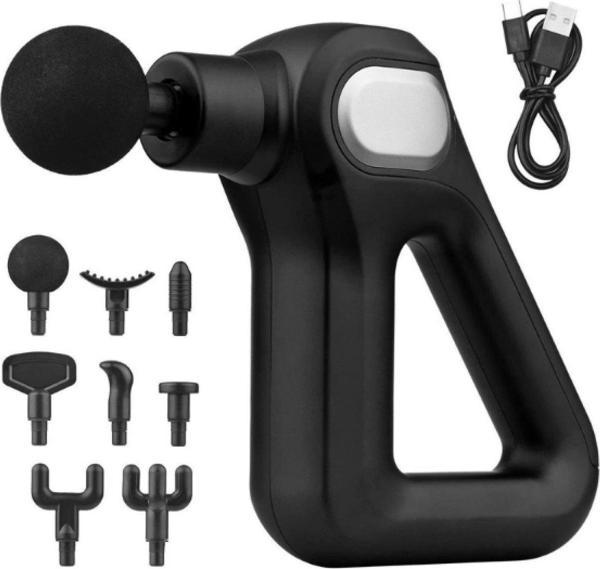 Fascial Gun Kh-750 Siyah Sporcu Egzersiz Masaj Aleti 8 Başlıklı - Image 1