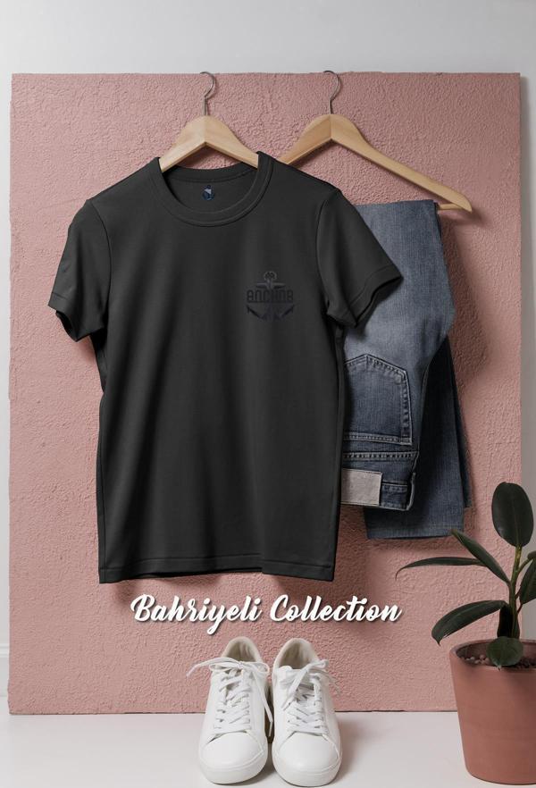 Oversize Anchor Cep Tasarımlı Unisex T-Shirt - Image 1