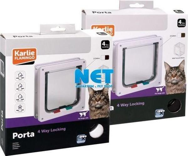 Karlie 4Yön Kilitli Kedi Kapısı 23,5X25,2Cm Beyaz  - Image 1