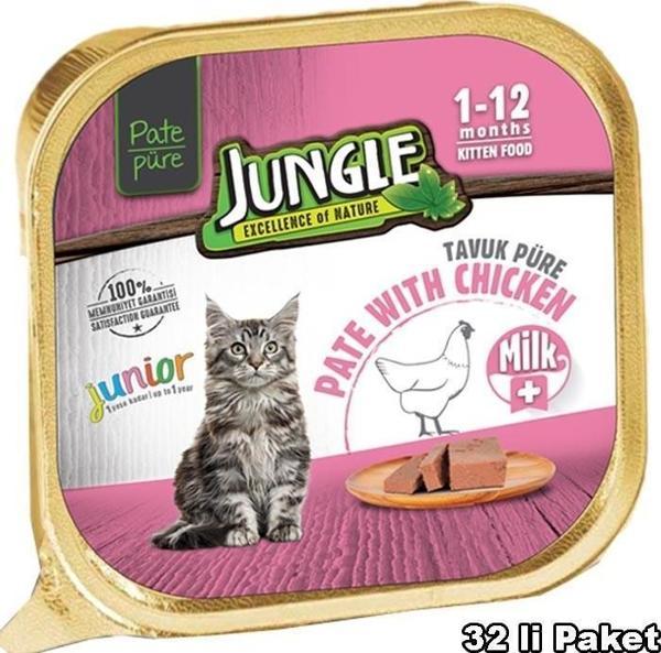 Jungle 32 li Yavru Kedi 100g Sütlü/Tavuk.Ezme/Pate  - Image 1