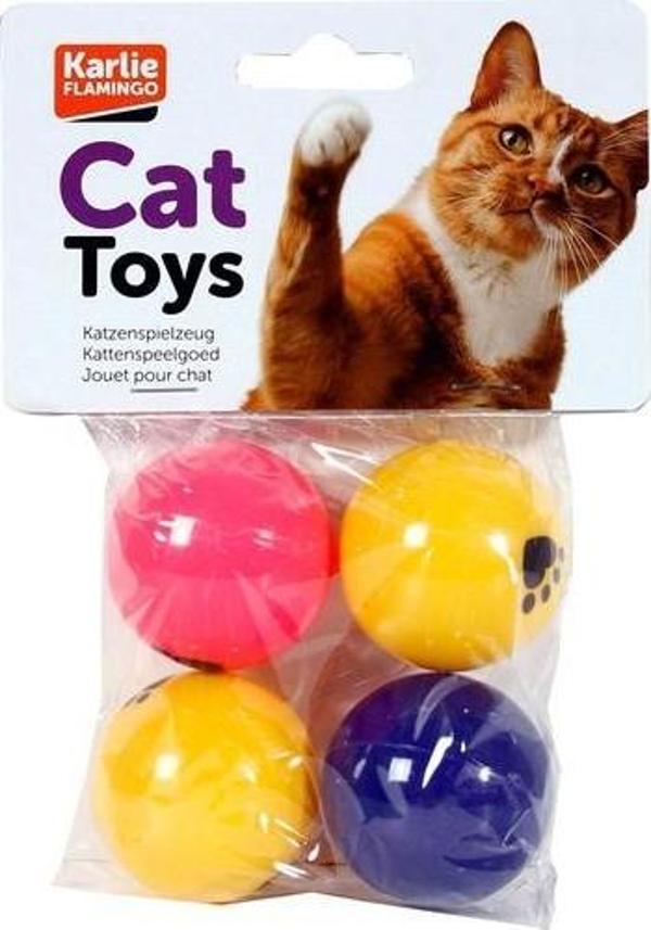 Karlie Pinpon Topu Kedi Oyuncak 4Lü 4Cm  - Image 1