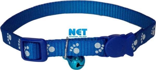 Eastland Pati Desen Çıngıraklı Kedi Tasma 1x23-35 Mavi Renk - Image 1