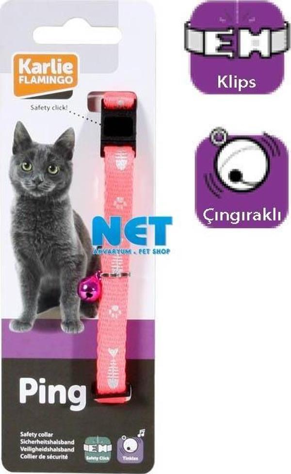Karlie Kedi Tasması Çıng. 30Cm Pembe  - Image 1