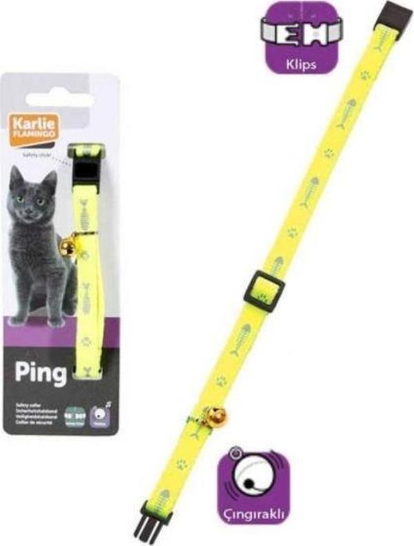 Karlie Kedi Tasması Çıng. 30Cm Sarı  - Image 1