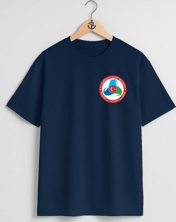 Oversize T.C Gümrük Ve Ticaret Bakanlığı Cep Tasarımlı Unisex T-Shirt - Image 1