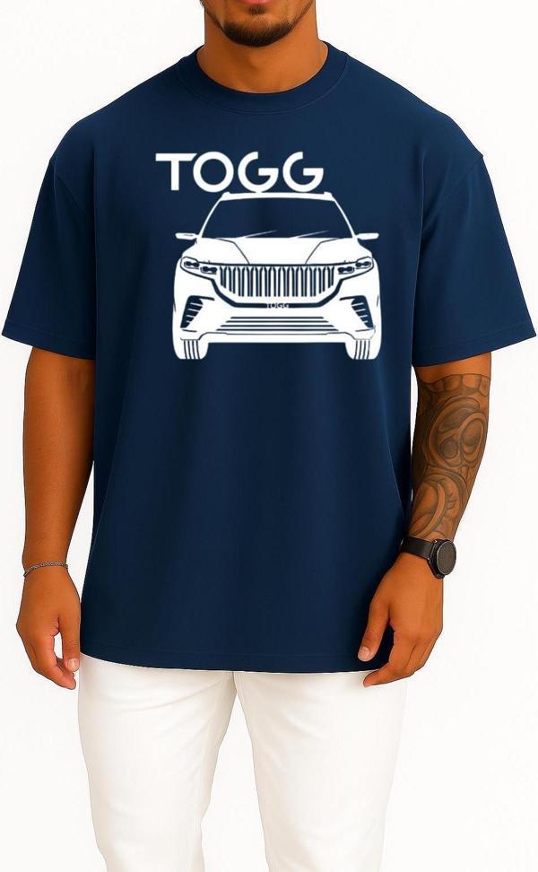 Oversize Togg T10x Yerli Oto Göğüs Tasarımlı Unisex T-Shirt - Image 1