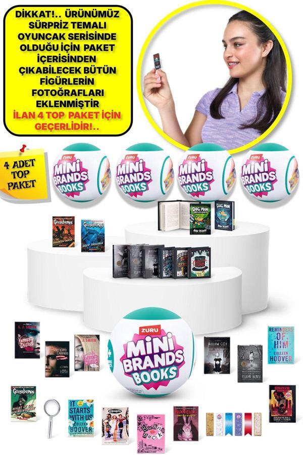 Mini Brands Mini Books Kitap Fügürleri Sürpriz Top Paket - 4 ADET - Image 1