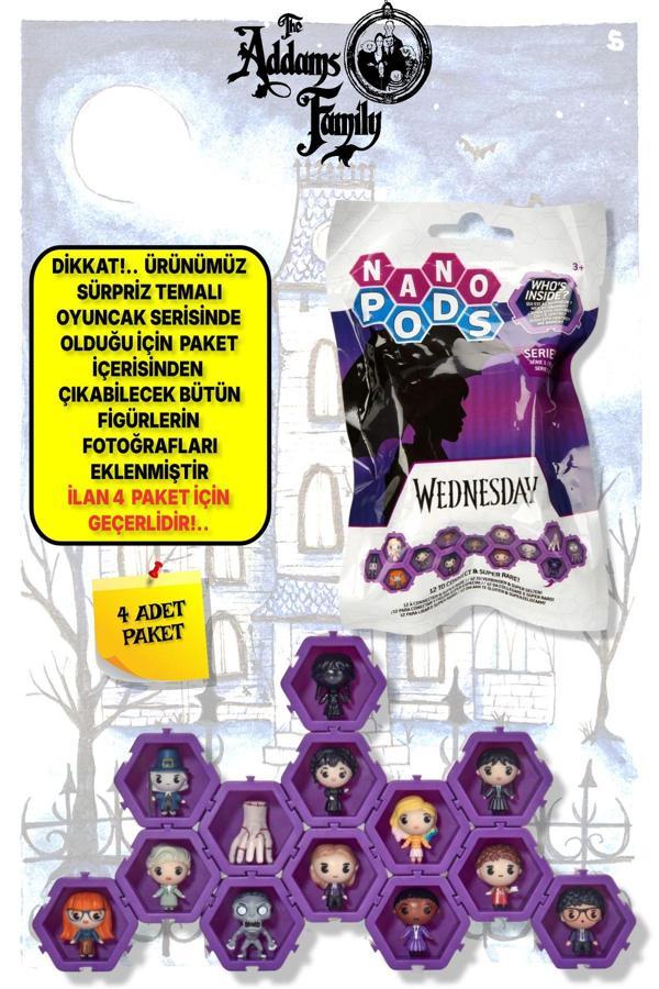 WIB The Addams Family - Addams Ailesi Wednesday Nano Pods Blind Bag Sürpriz Figür - 4 ADET - Image 1