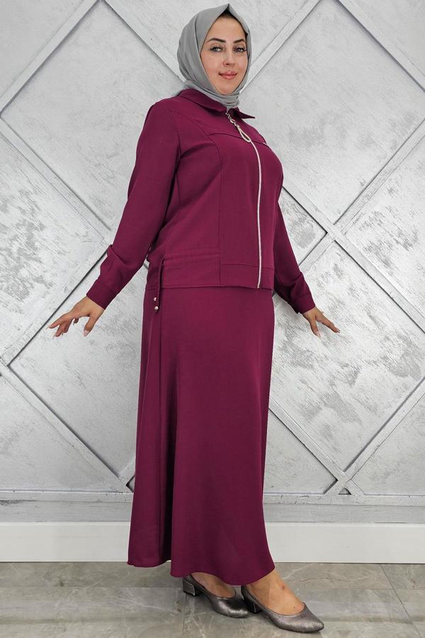 KADIN BÜZGÜ DETAYLI TESETTÜR TAKIM - Image 1