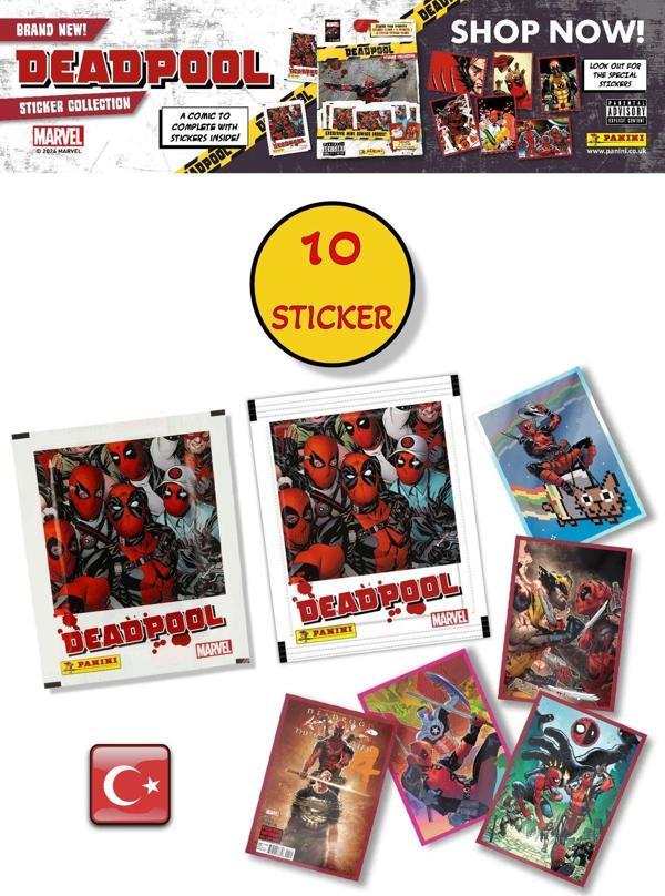 2 PAKET - Marvel Deadpool Çıkartma Paketi | Panini Lisanslı Ürün ( 10 STICKER ) - Image 1