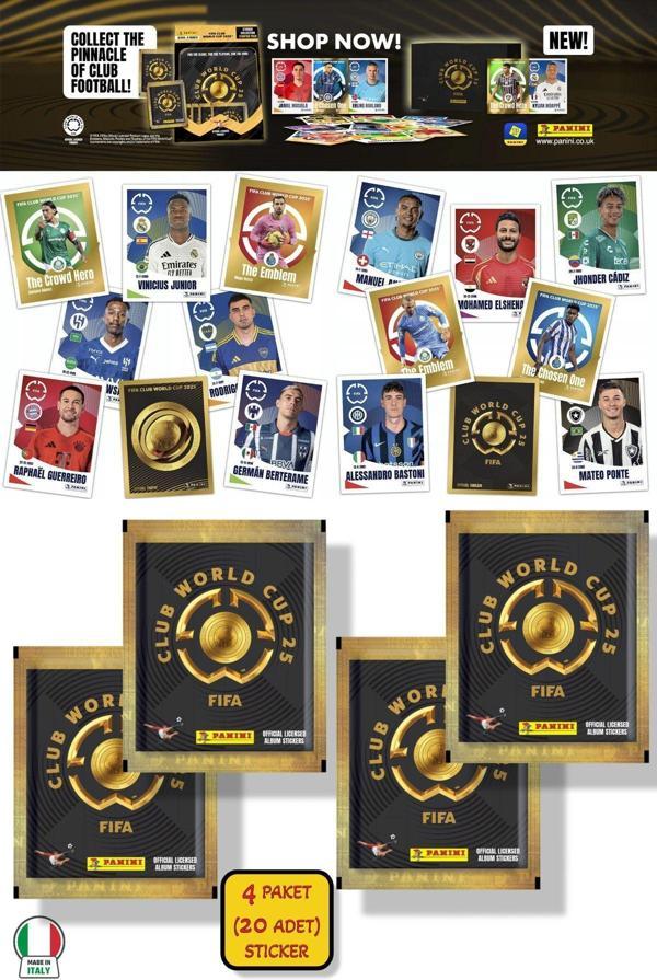4 PAKET (20 STICKER) Panini America Club World Cup 2025 Albüm Major Futbol Klüplerler Dünya Kupası - Image 1