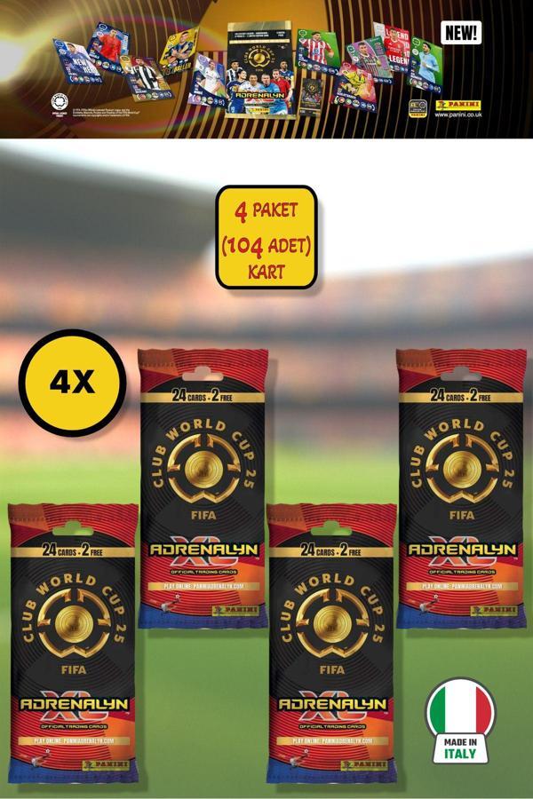 Panini Club World Cup 25 Fat Pack Futbolcu Kartları - 4’lü Paket (104 Kart) - Image 1