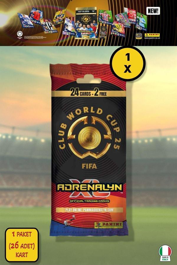 Panini Club World Cup 25 Fat Pack Futbolcu Kartları - 1’li Paket (26 Kart) - Image 1