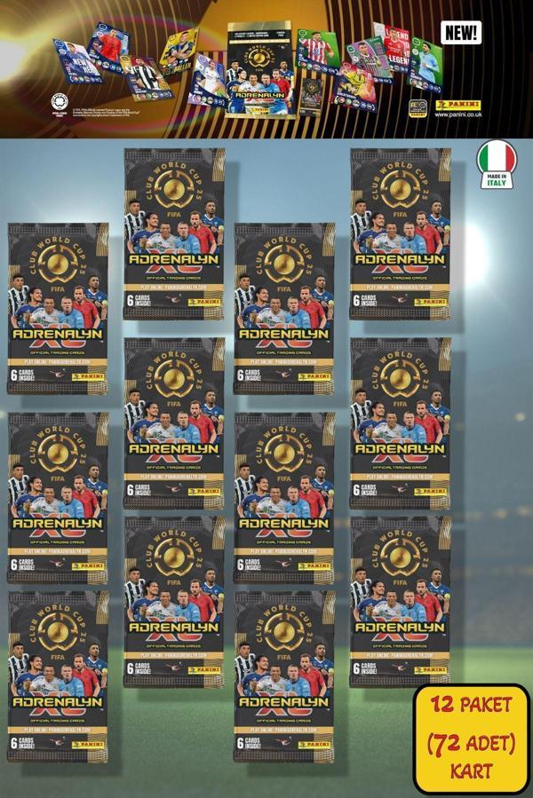 Panini Club World Cup 25 Futbolcu Kartları - 12’li Paket (72 Kart) - Image 1