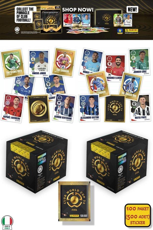 100 PAKET (500 STICKER) Panini America Club World Cup 2025 Albüm Major Futbol Klüplerler Dünya Kupa - Image 1