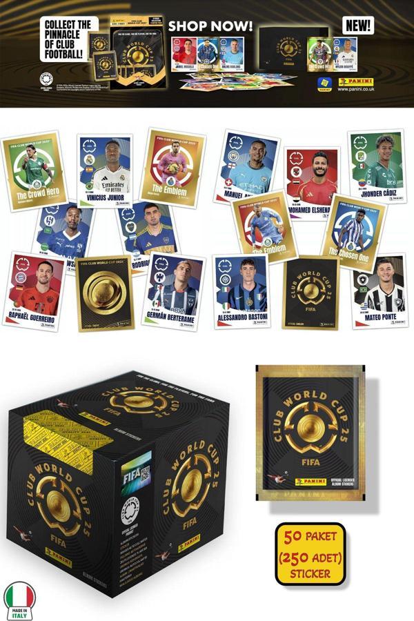 50 PAKET (250 STICKER) Panini America Club World Cup 2025 Albüm Major Futbol Klüplerler Dünya Kupası - Image 1