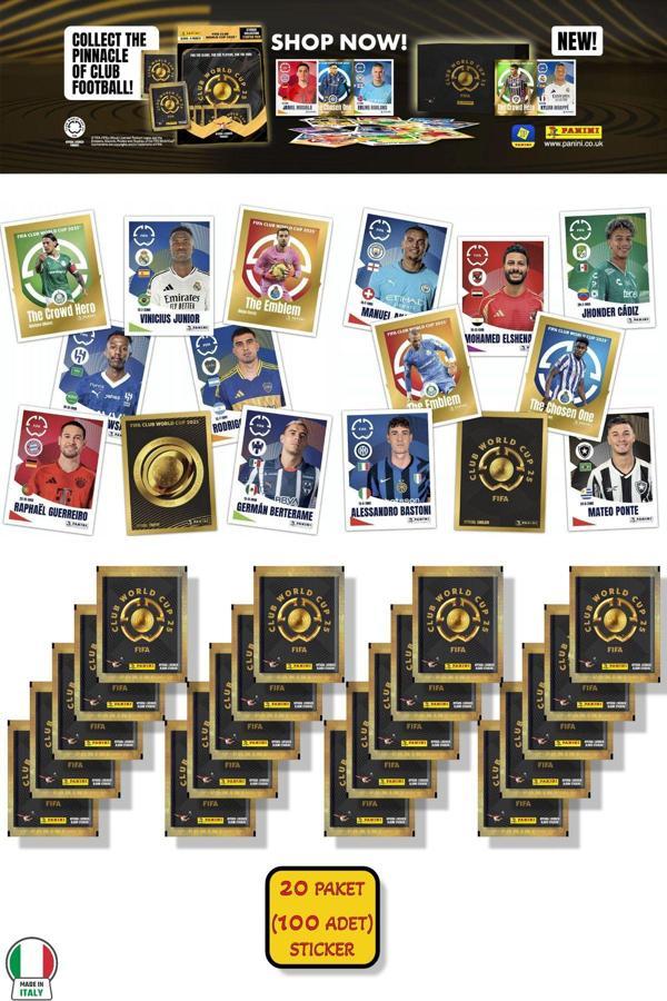 20 PAKET (100 STICKER) Panini America Club World Cup 2025 Albüm Major Futbol Klüplerler Dünya Kupası - Image 1