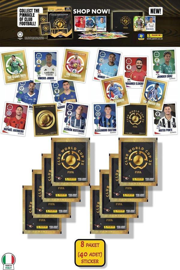 8 PAKET (40 STICKER) Panini America Club World Cup 2025 Albüm Major Futbol Klüplerler Dünya Kupası - Image 1