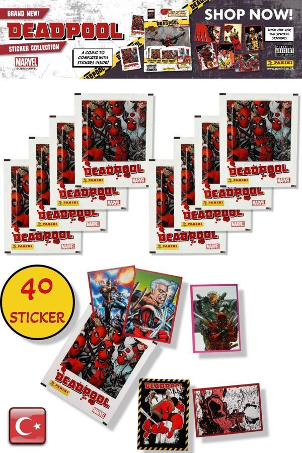 8 PAKET - Marvel Deadpool Çıkartma Paketi | Panini Lisanslı Ürün ( 40 STICKER ) - Image 1