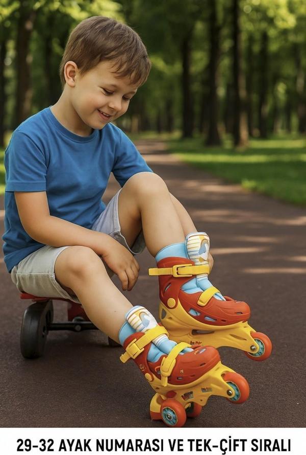 Paw Patrol Tek ve Çift Sıralı 3 Tekerlekli Paten - 29-32 Arası Ayak Numarası için Uygundur - Image 1