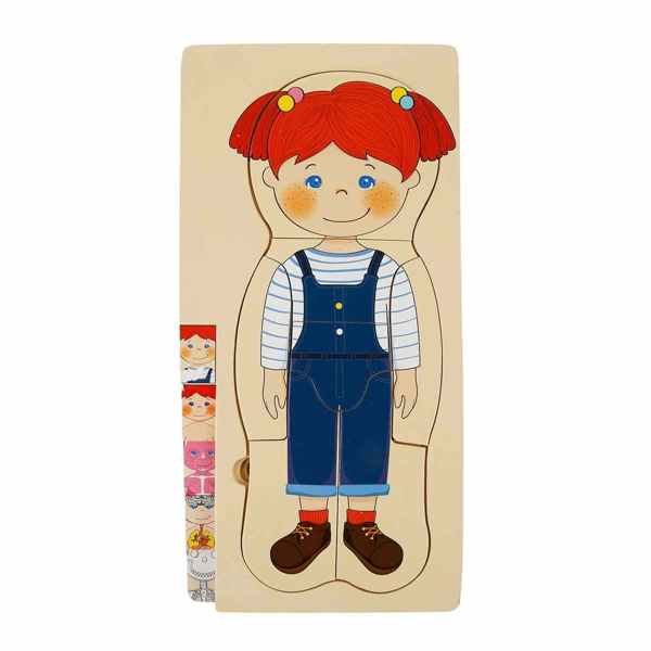 Woody Oyna Öğren Katmanlı İnsan Vücudu Ahşap Puzzle 4 x 7 Parça - Image 1