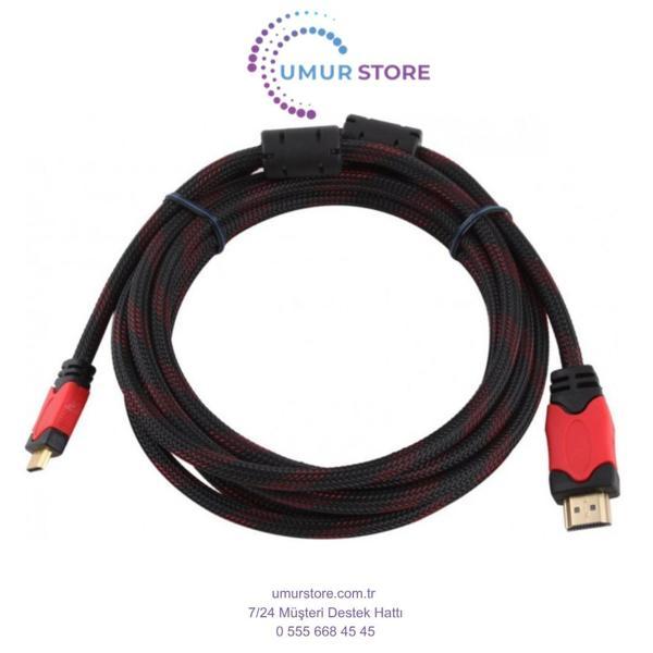 5m Metre 1080P Hasır Örgülü HDMI Kablo - Image 1