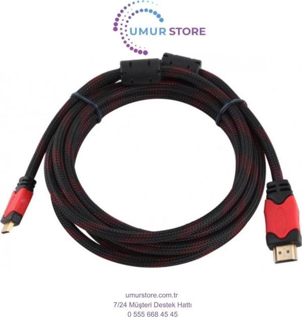 5m Metre 1080P Hasır Örgülü HDMI Kablo - Image 1