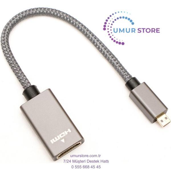 Micro HDMI To HDMI Çevirici Kablo 4K 60Hz 20CM - Image 1