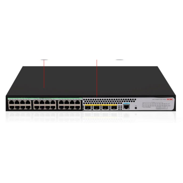 H3C S1850V2-28X, 24 Port, GigaBit, L2, 1 Port GigaBit Uplink, 4 Port 10GigaBit SFP, Web Yönetilebilir, Masaüstü Switch - Image 1