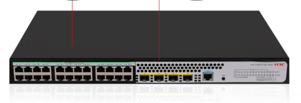 H3C S1850V2-28X, 24 Port, GigaBit, L2, 1 Port GigaBit Uplink, 4 Port 10GigaBit SFP, Web Yönetilebilir, Masaüstü Switch - Image 1