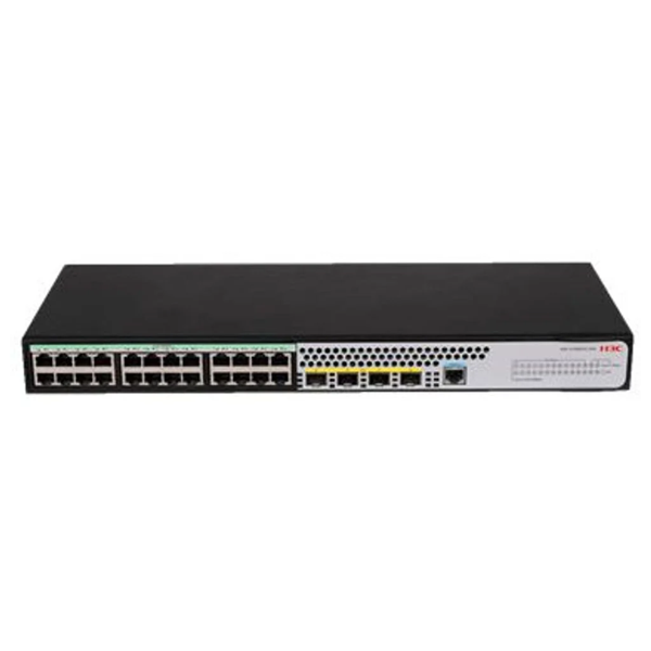 H3C S1850V2-28X-HPWR, 24 Port, GigaBit, PoE 370W, L2, 1 Port GigaBit Uplink, 4 Port 10GigaBit SFP, Web Yönetilebilir, Ma - Image 1