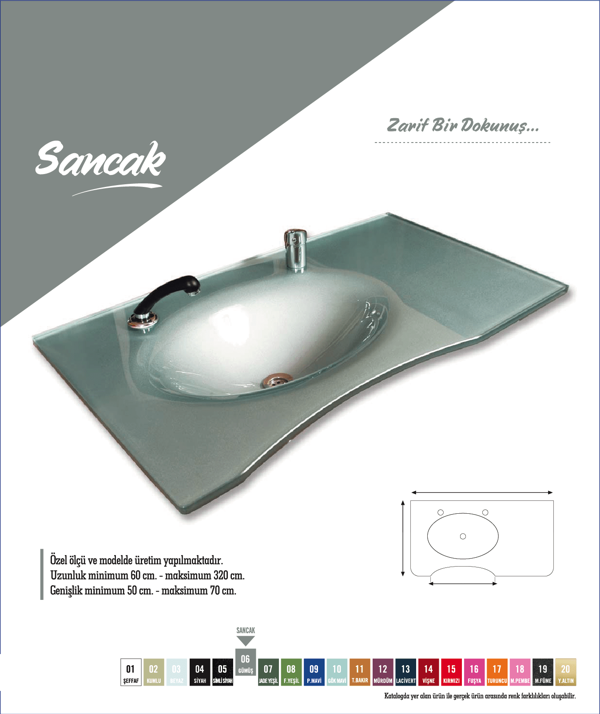 Cam Lavabo Sancak Modeli 80x56 cm - Image 1